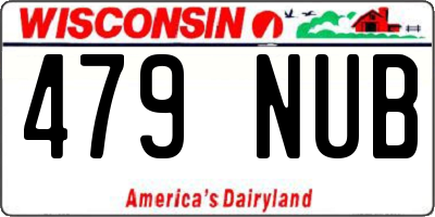 WI license plate 479NUB