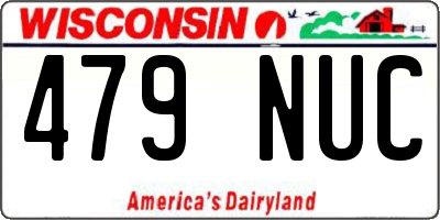 WI license plate 479NUC