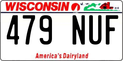 WI license plate 479NUF