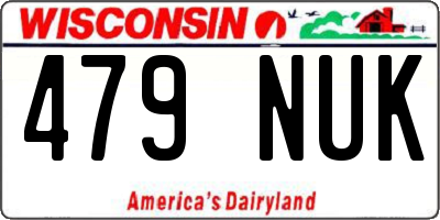 WI license plate 479NUK