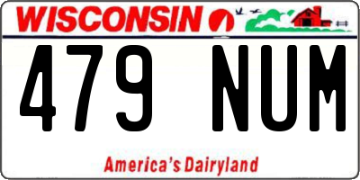 WI license plate 479NUM