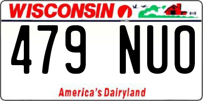 WI license plate 479NUO