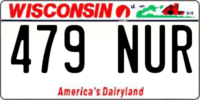 WI license plate 479NUR