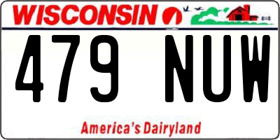 WI license plate 479NUW