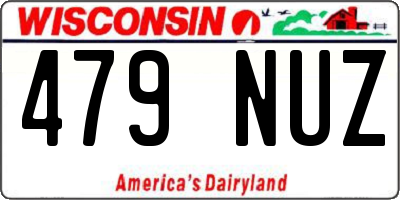 WI license plate 479NUZ