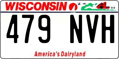 WI license plate 479NVH
