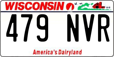 WI license plate 479NVR