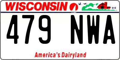 WI license plate 479NWA