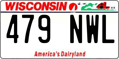 WI license plate 479NWL