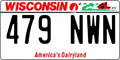 WI license plate 479NWN