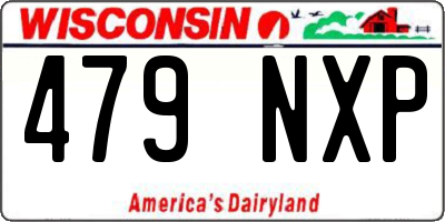 WI license plate 479NXP