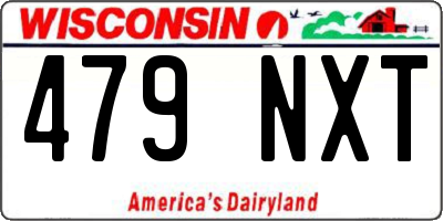 WI license plate 479NXT
