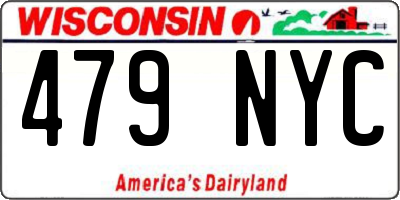 WI license plate 479NYC