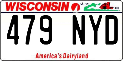 WI license plate 479NYD