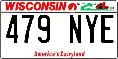 WI license plate 479NYE