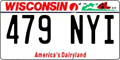 WI license plate 479NYI