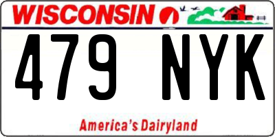 WI license plate 479NYK