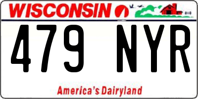 WI license plate 479NYR