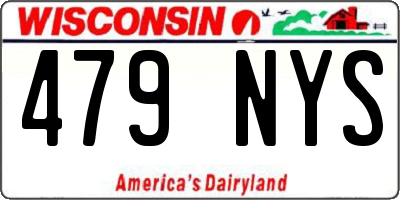 WI license plate 479NYS