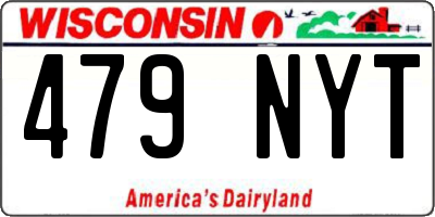 WI license plate 479NYT