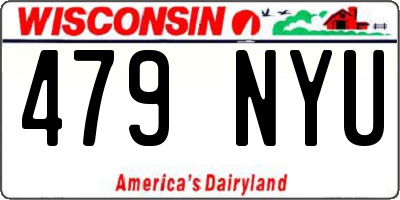 WI license plate 479NYU