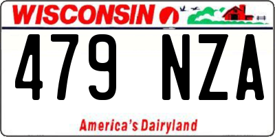 WI license plate 479NZA