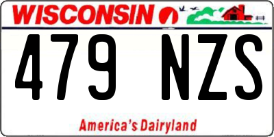 WI license plate 479NZS