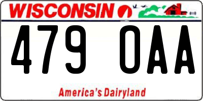 WI license plate 479OAA