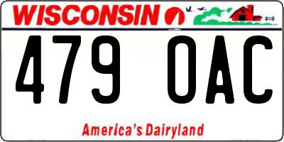 WI license plate 479OAC