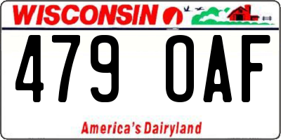 WI license plate 479OAF