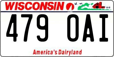 WI license plate 479OAI