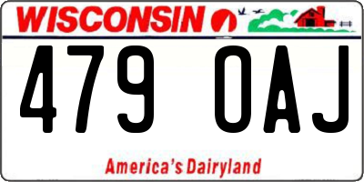 WI license plate 479OAJ