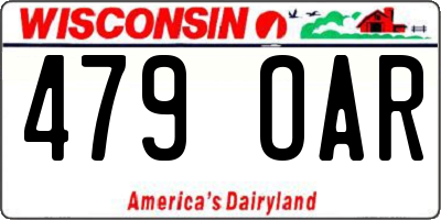 WI license plate 479OAR