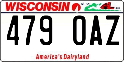 WI license plate 479OAZ