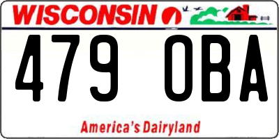 WI license plate 479OBA