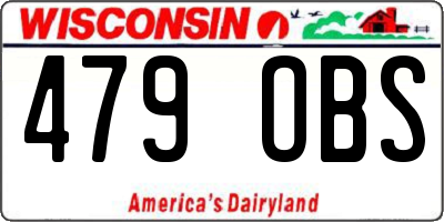 WI license plate 479OBS