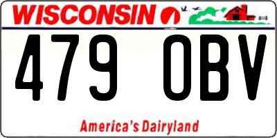 WI license plate 479OBV