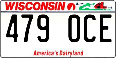 WI license plate 479OCE