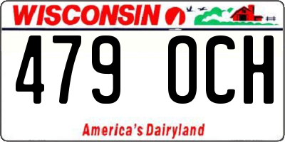 WI license plate 479OCH