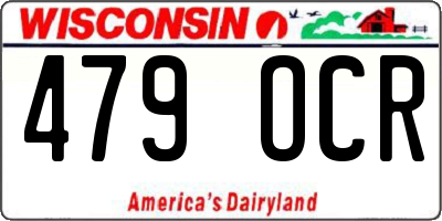 WI license plate 479OCR