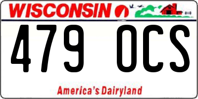 WI license plate 479OCS