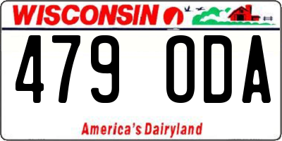 WI license plate 479ODA