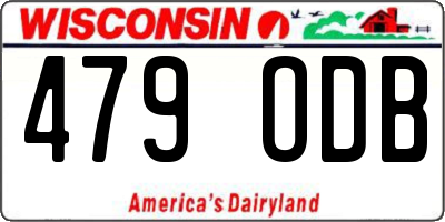 WI license plate 479ODB