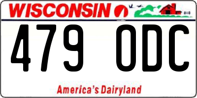 WI license plate 479ODC
