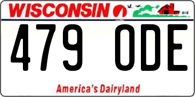 WI license plate 479ODE