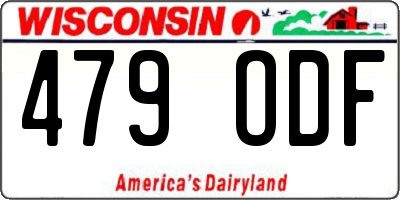 WI license plate 479ODF