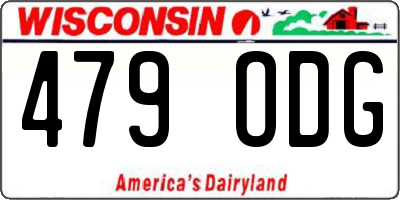 WI license plate 479ODG