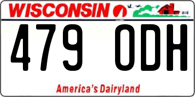 WI license plate 479ODH