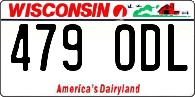 WI license plate 479ODL