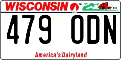 WI license plate 479ODN